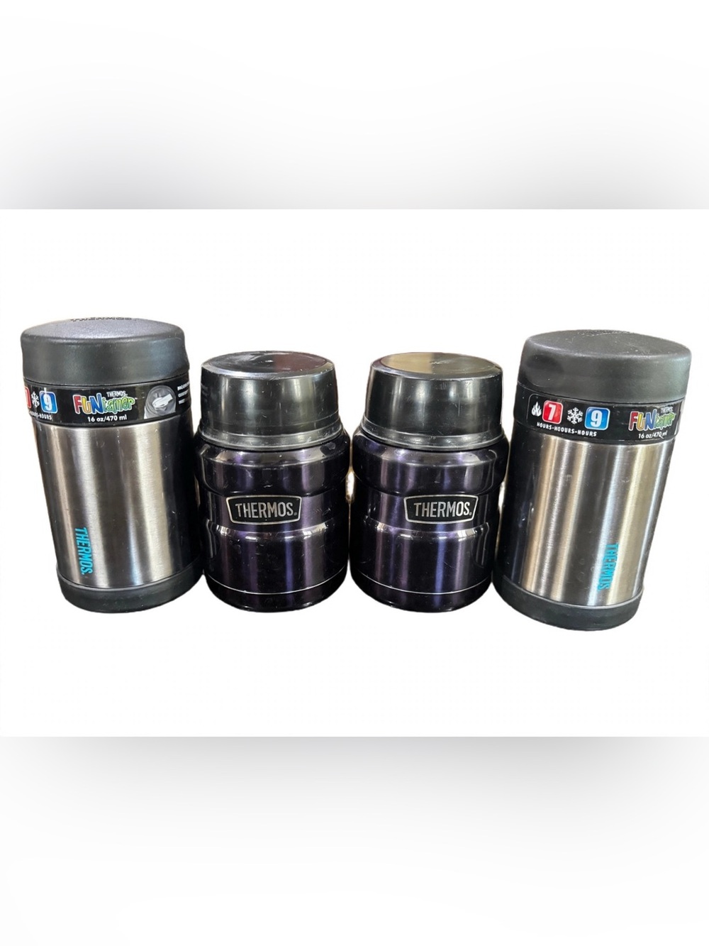Thermos Stainless Steel Insulated Food Jars - Set of 4